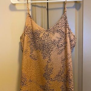 Animal print silk cami